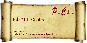 Péli Csaba névjegykártya