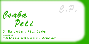 csaba peli business card